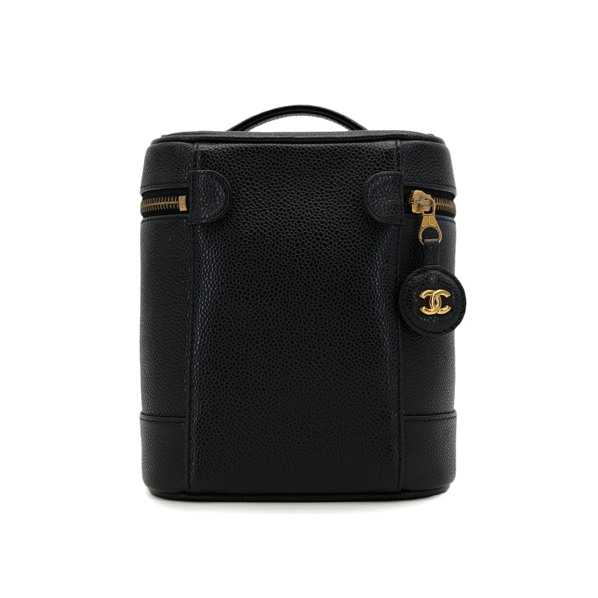 VINTAGE CHANEL VANITY HAND BAG BLACK CAVIAR SKIN 90319915