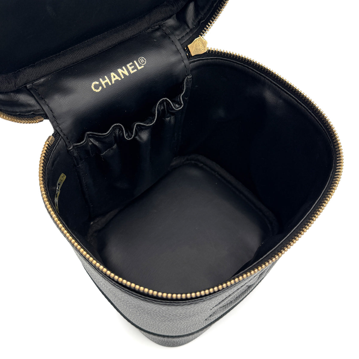 VINTAGE CHANEL VANITY HAND BAG BLACK CAVIAR SKIN 90319915