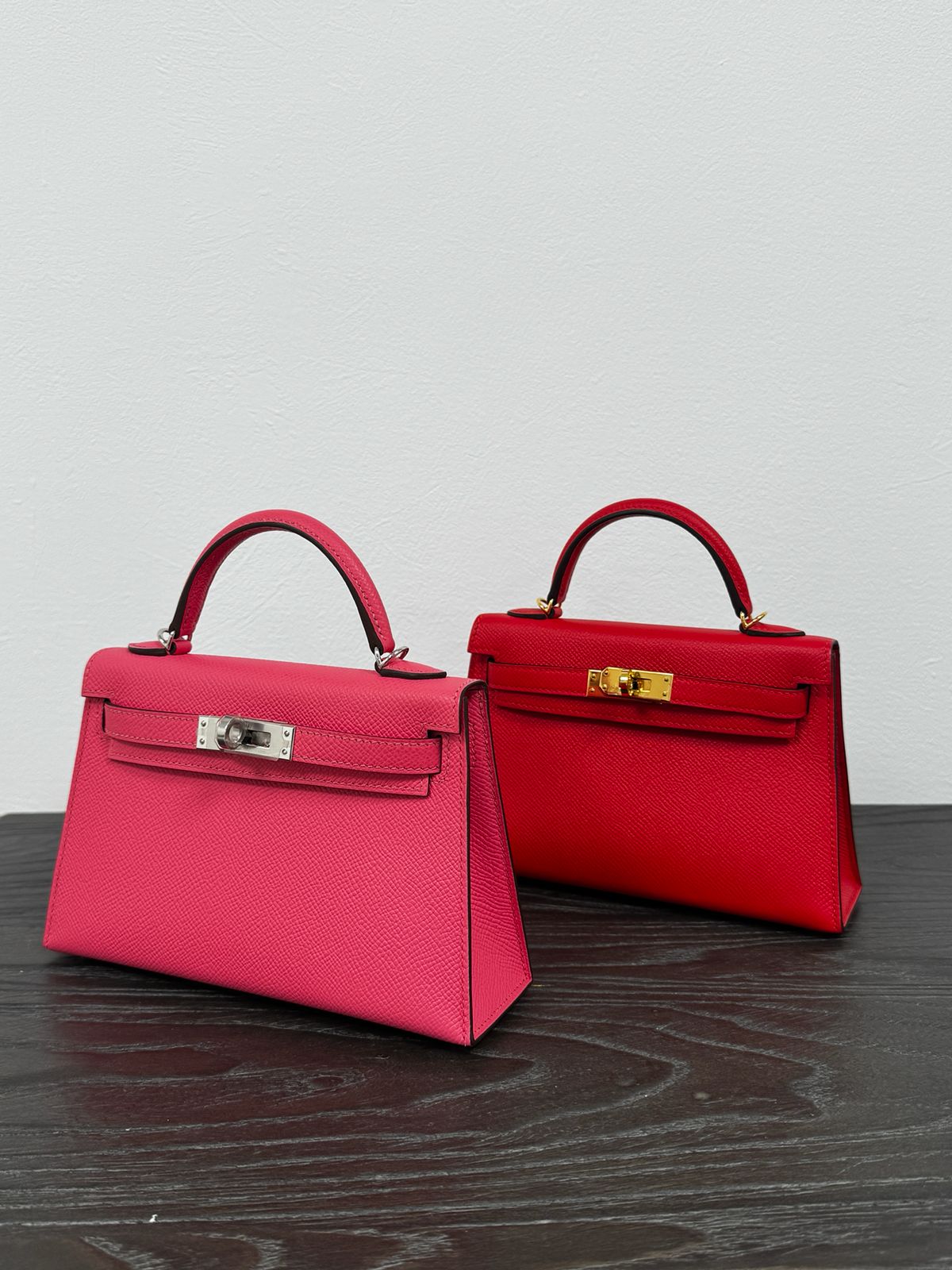 *LONDON LOCATED* HERMÈS MINI KELLY II 20CM ROSE AZALEE Epsom Leather with Palladium Hardware