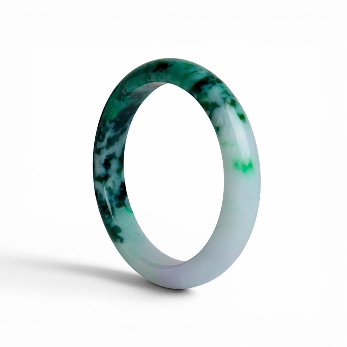 384.55ct Floating Flower Jadeite Bangle