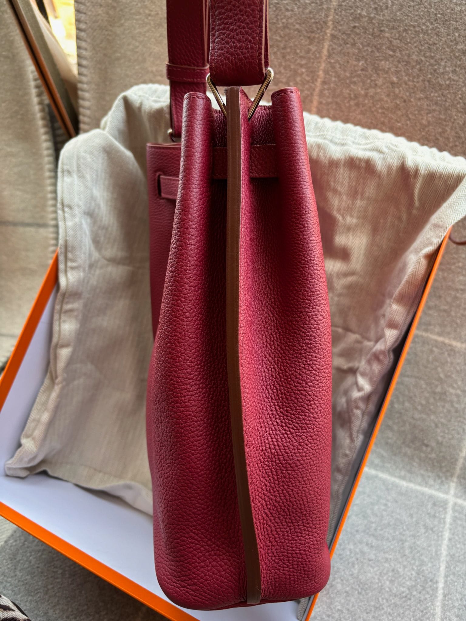 Hermes So Kelly 22 X stamp Rubis ALTC0771