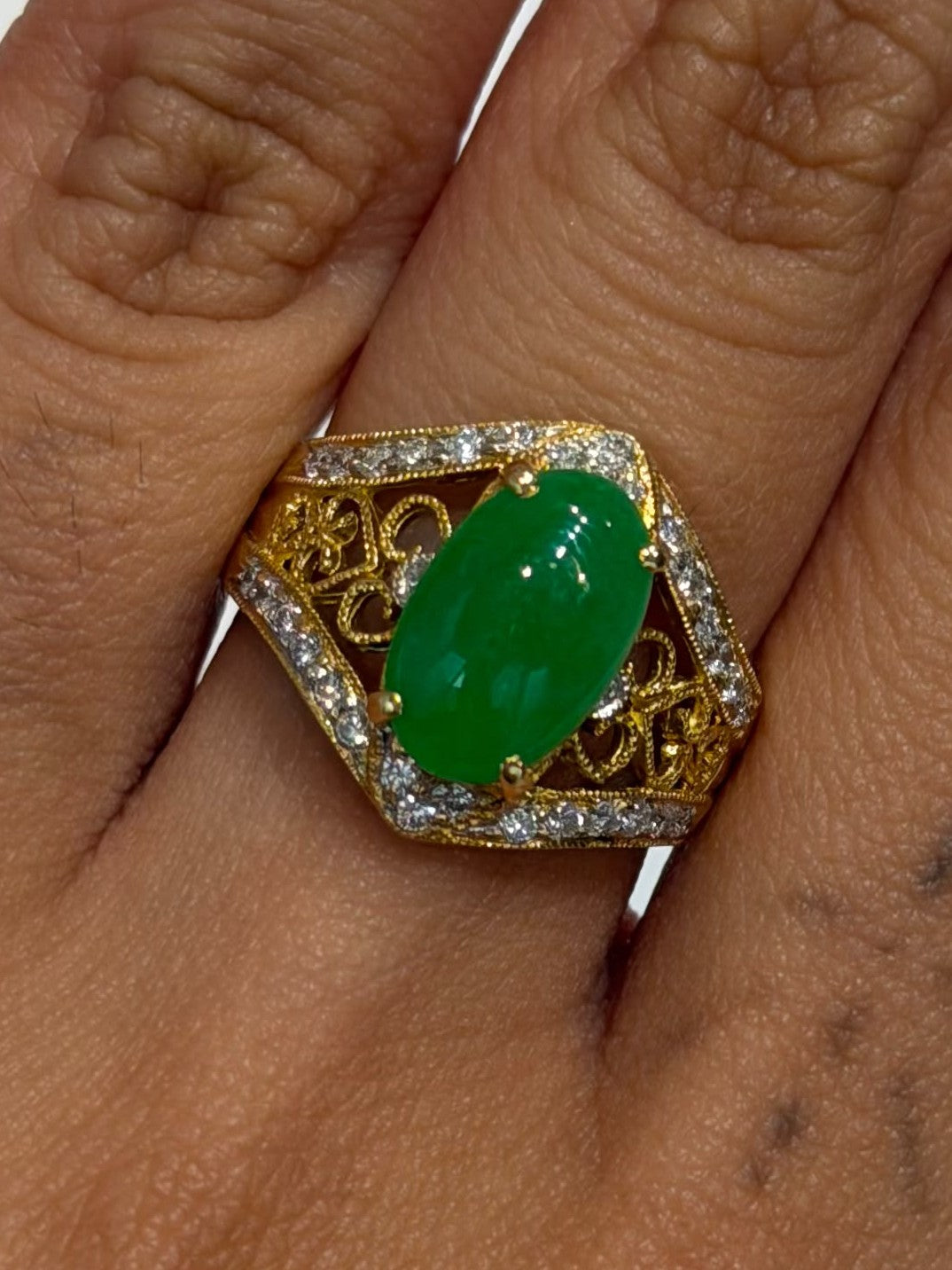 #11 Ring in 750/18K - Jade 2.52 + D0.36 6413 JJC1378