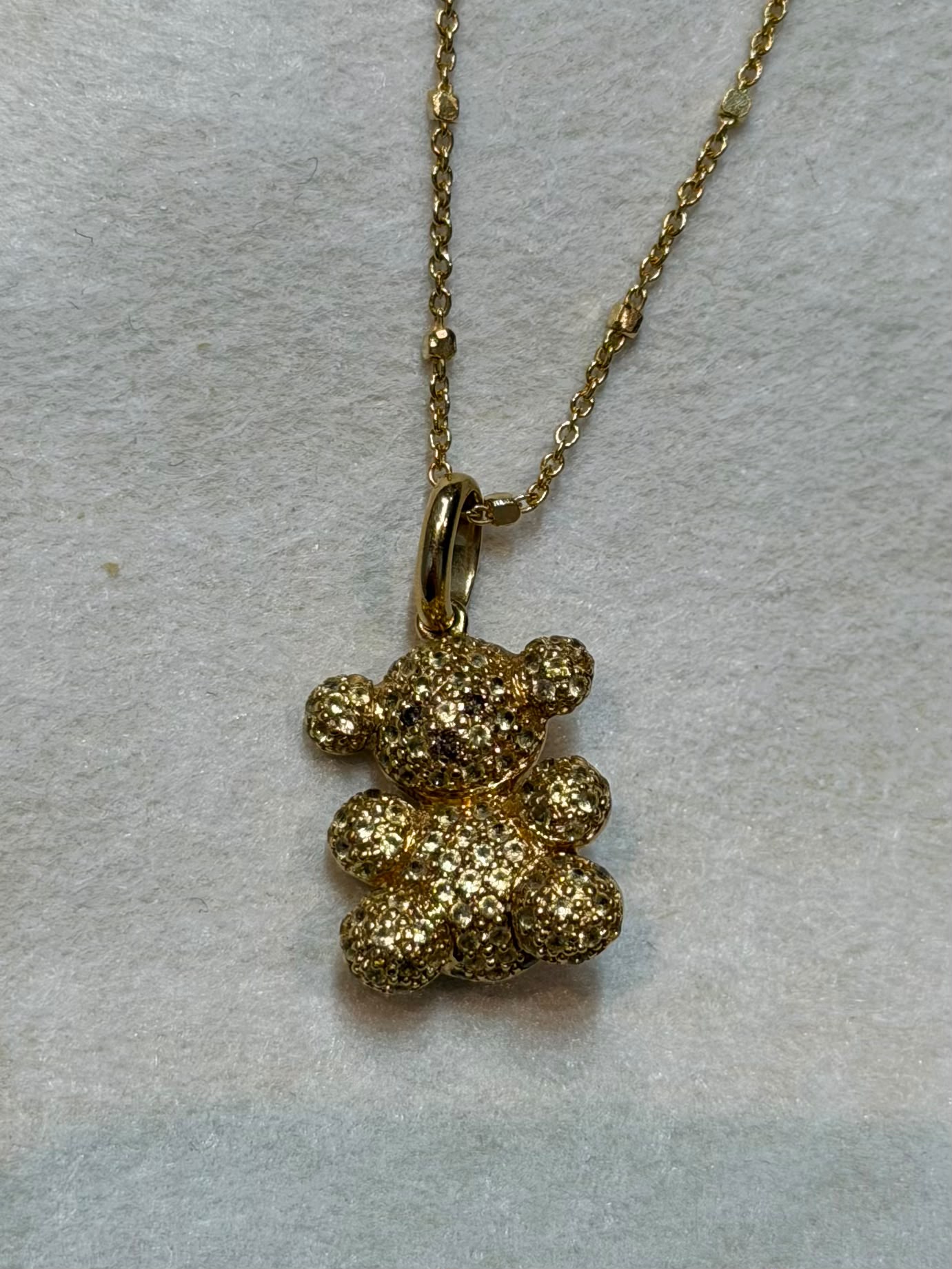 46cm Necklace in 750 - Tous gold + diamond teddy-bear pendant (Tous) 3483 JJC1372