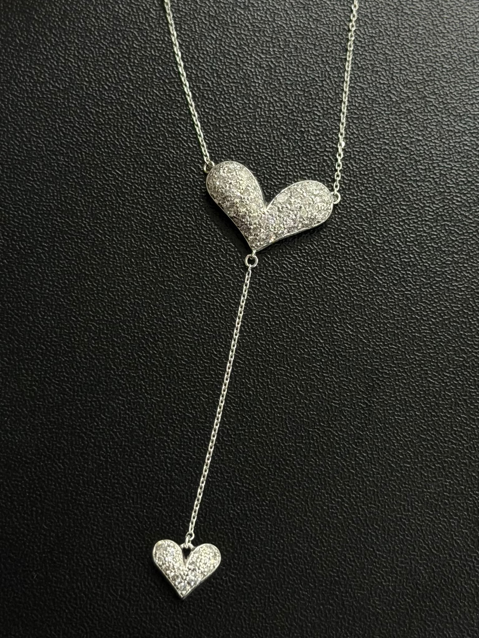 Necklace in K18WG - Seiko heart pendant + D1.00 0750 JJC1501