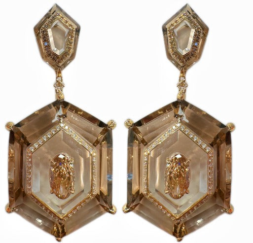Earring in 18K - Desert Diamond 2.09 + D0.676 + Crystal 55.847 D-ER1157-01 JJC3027