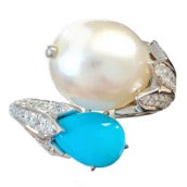 15# Ring in 18K - Natural Sleeping Beauty 2.03 Pearl 13.783 + D1.236 P-R1119-01 JJC3034