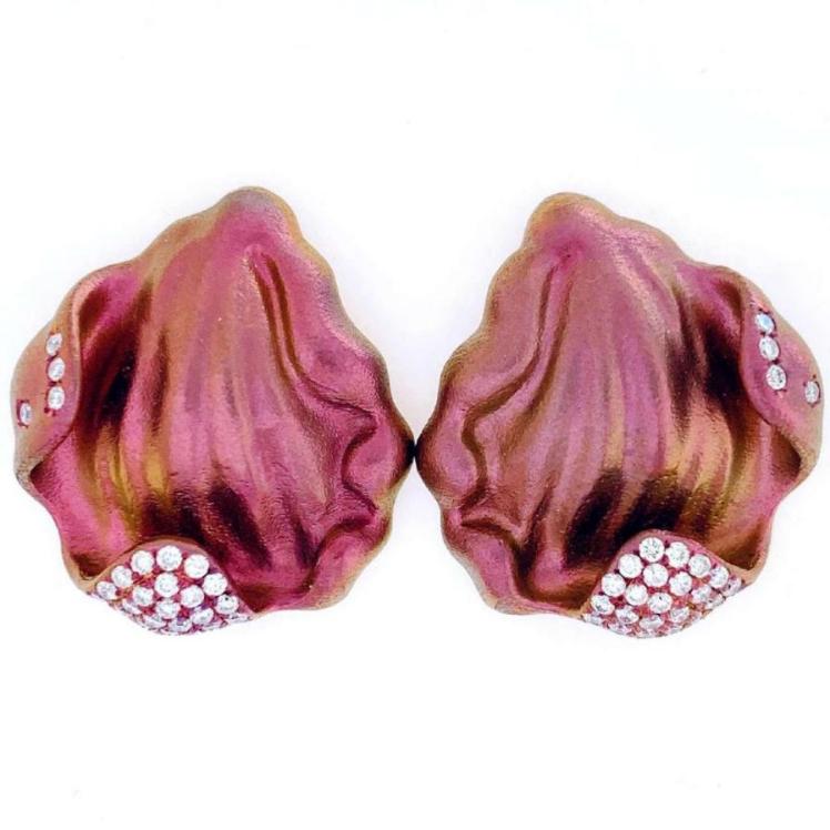 Earring in Titanium - Diamonds 0.438 TGOLD-ER001 JJC3036