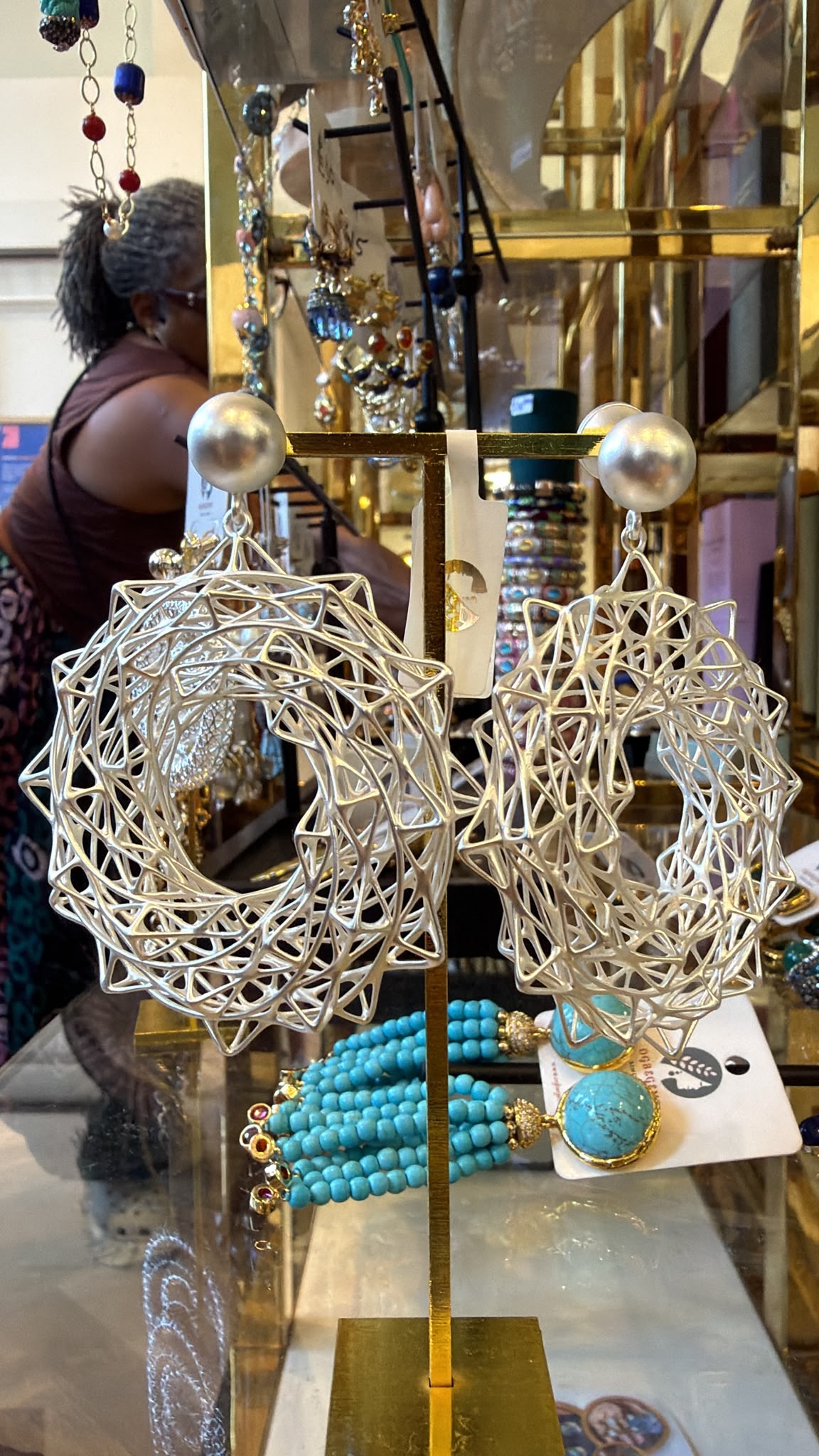 silver snowflake earrings - african brands - AKC1413