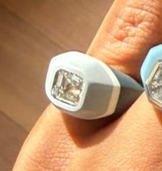 18k Pinky Ring Chunky w/ 3 color Enamel (setting only) SABSET013
