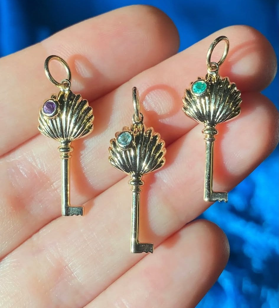 Silver Shell Key Pendant (setting only) SABSET032