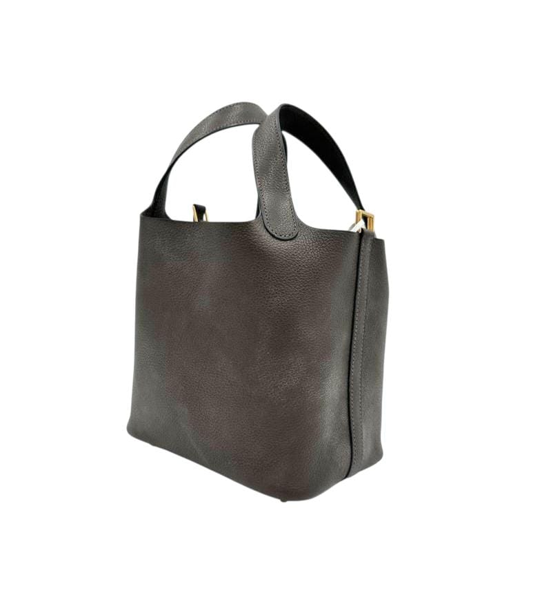 Hermès Picotin 18 Ebene in Barenia Fauborg Gold hardware SYC86CT