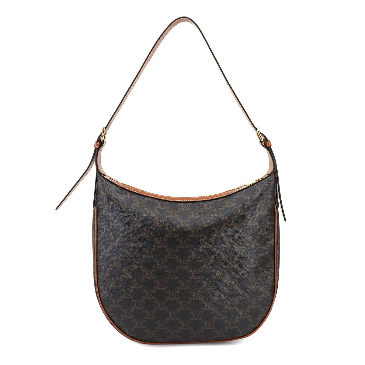 CELINE Triomphe Heloise Shoulder Bag Leather Tan 114712 Purse 902994762