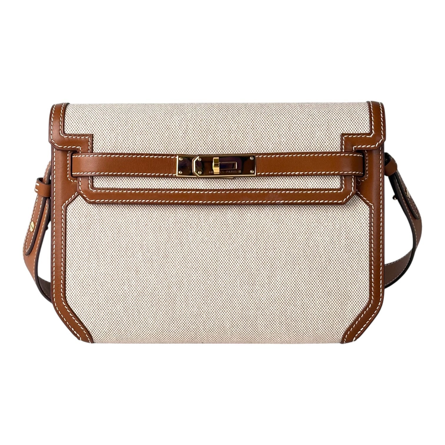 Hermes Kelly Pochette Depeches 25 Ecru Beige/Fauve Bag