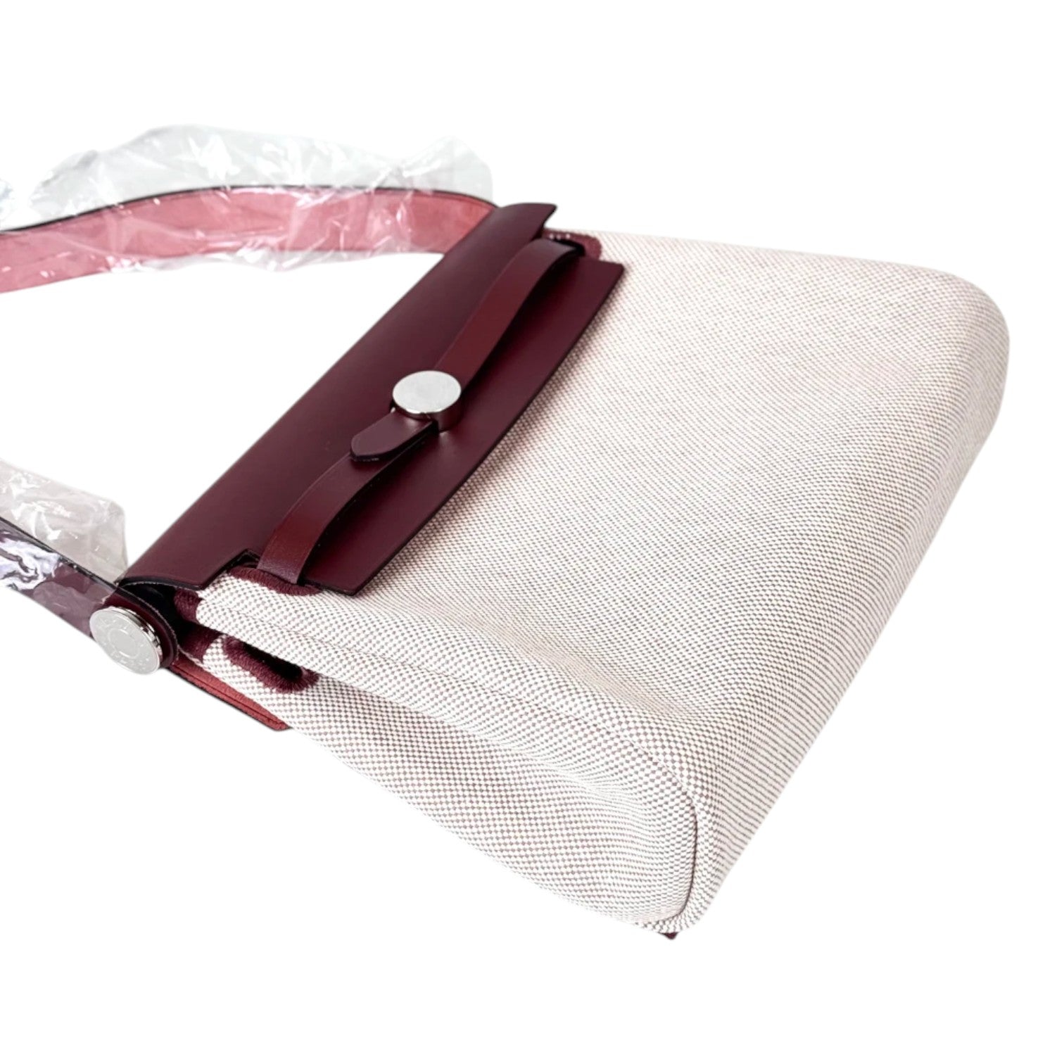 Hermes Herbag Mini Rouge & Beige Toile - Full Set - G Stamp