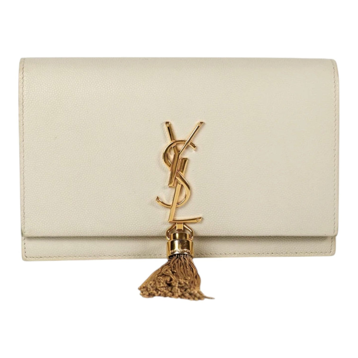 YSL Kate Small Tassel Cream Calfskin Bag