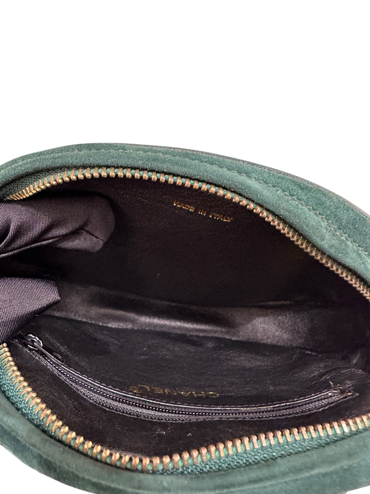 Chanel Vintage Green Suede Tassel Oval CC Bag