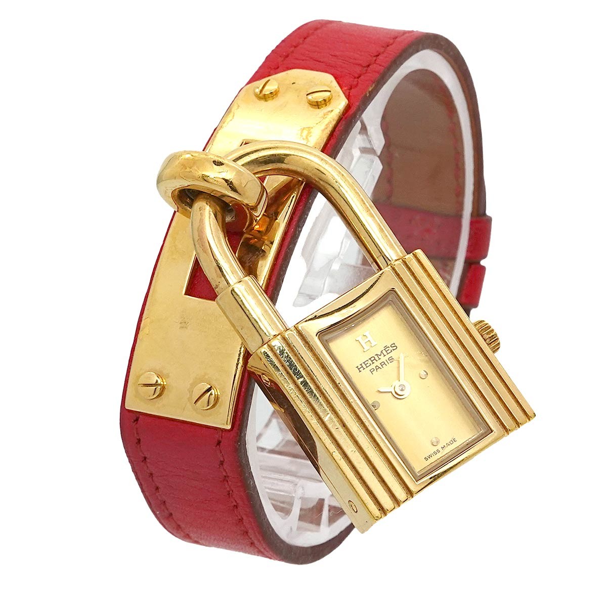 HERMES Kelly Watches Quartz Gold Dial Vintage Cadena Ladies Watch 903009821