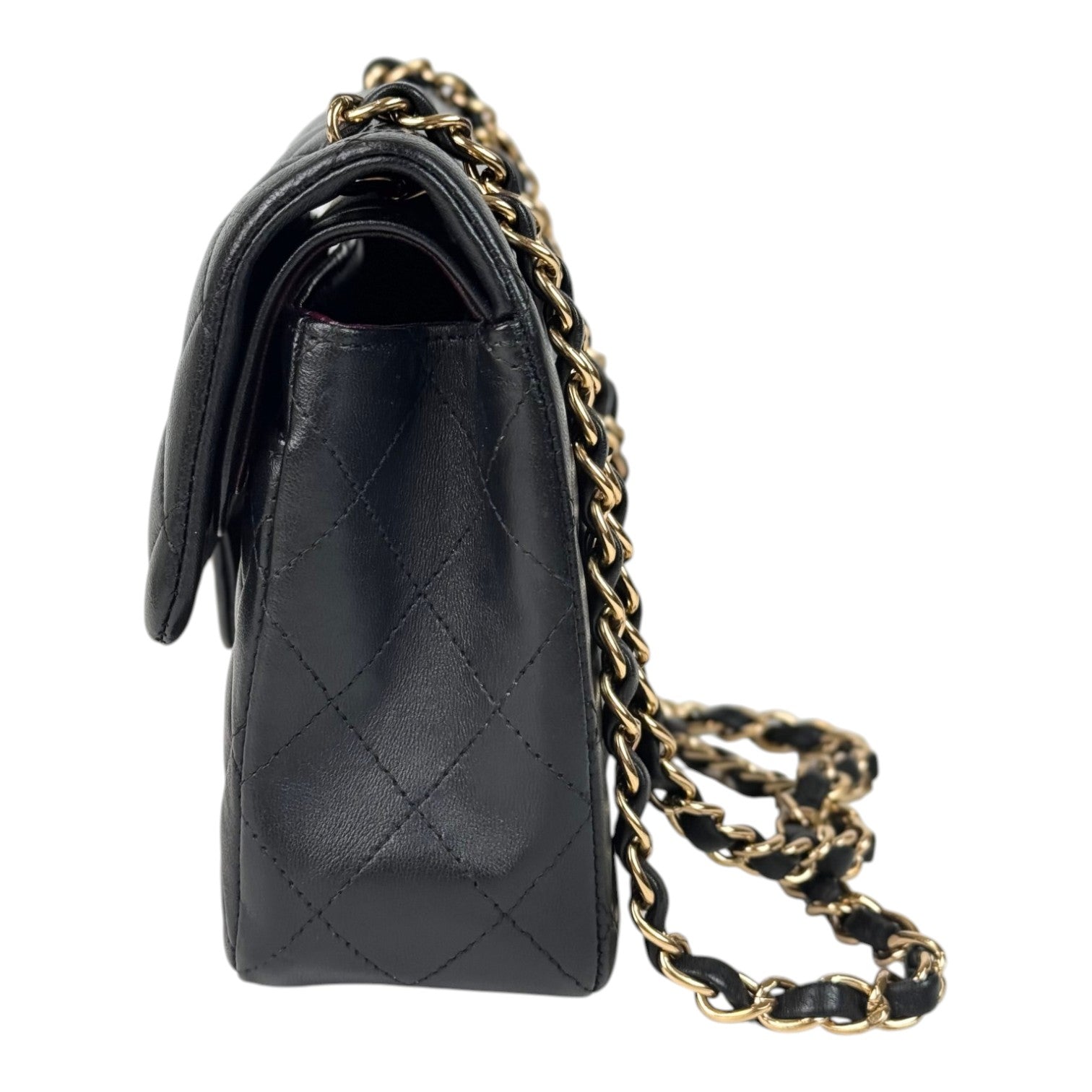 Chanel Classic Flap Small Black Gold Lambskin - Full Set