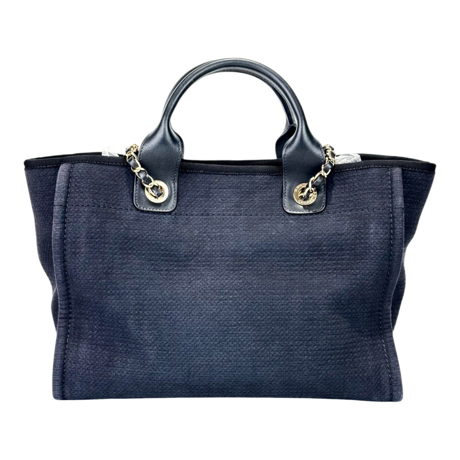 Chanel Dark Blue Deauville Small Tote Bag