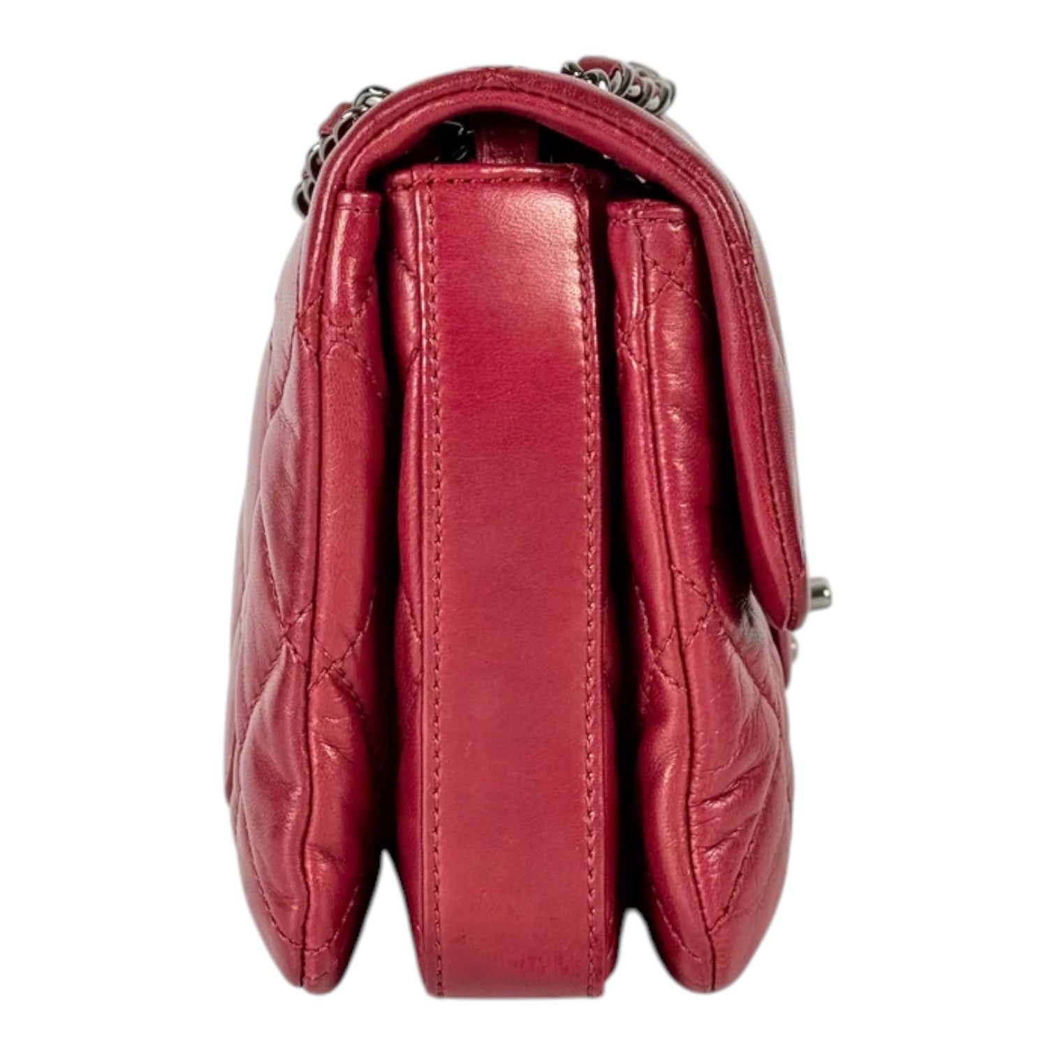 Chanel Red Square Flap Bag in Lambskin