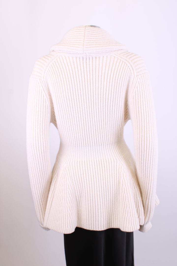 Alexander McQueen Alexander McQueen L/S Ribbed Knit Cardigan Cream S