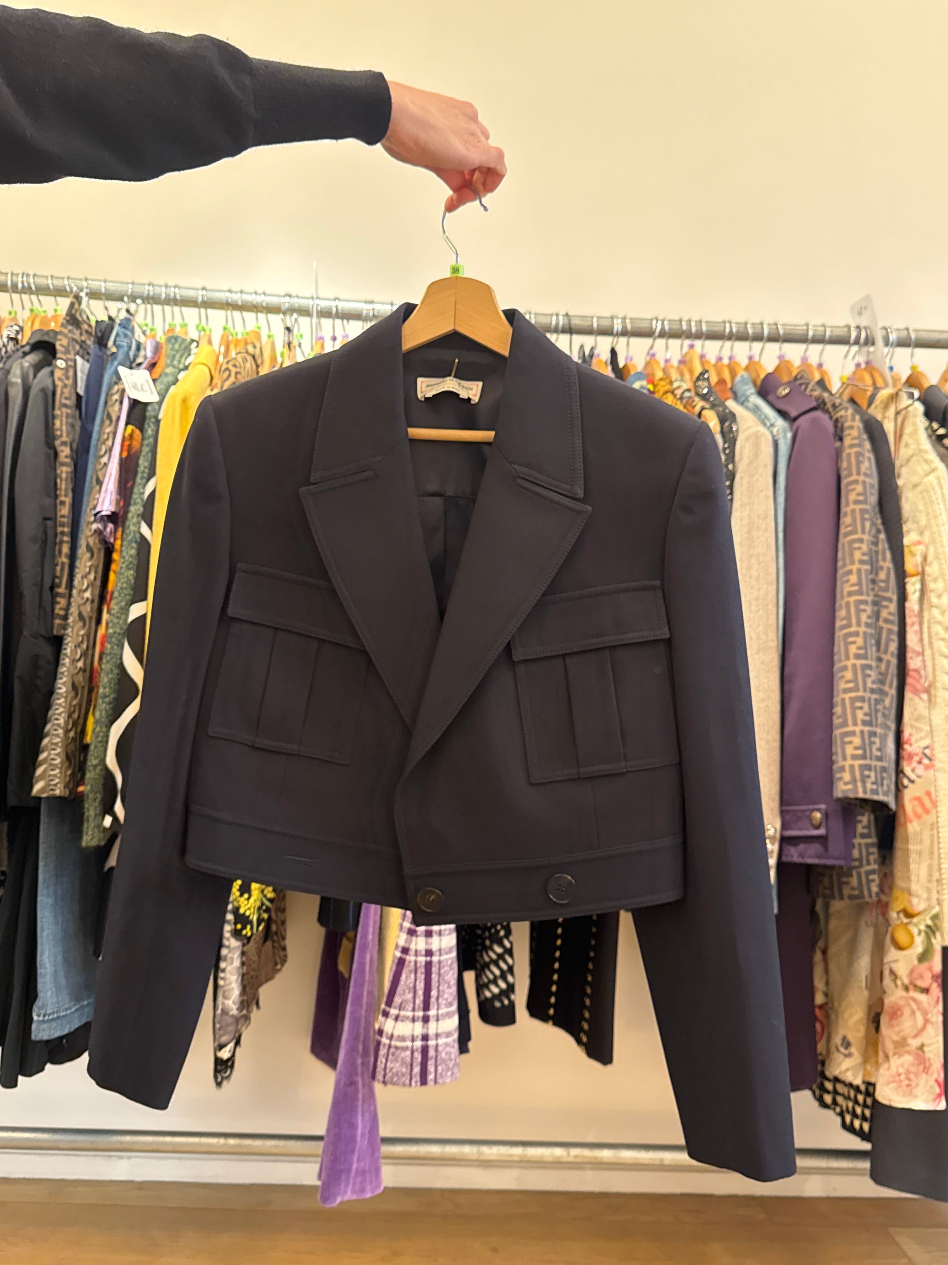 Alexander McQueen NAVY BLUE MILITARY JACKET AGC3331