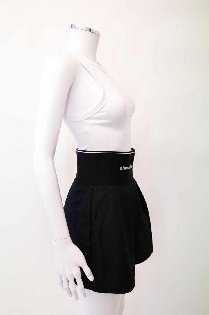 Alexander Wang Alexander Wang Logo High Waisted Shorts Black/ White 8