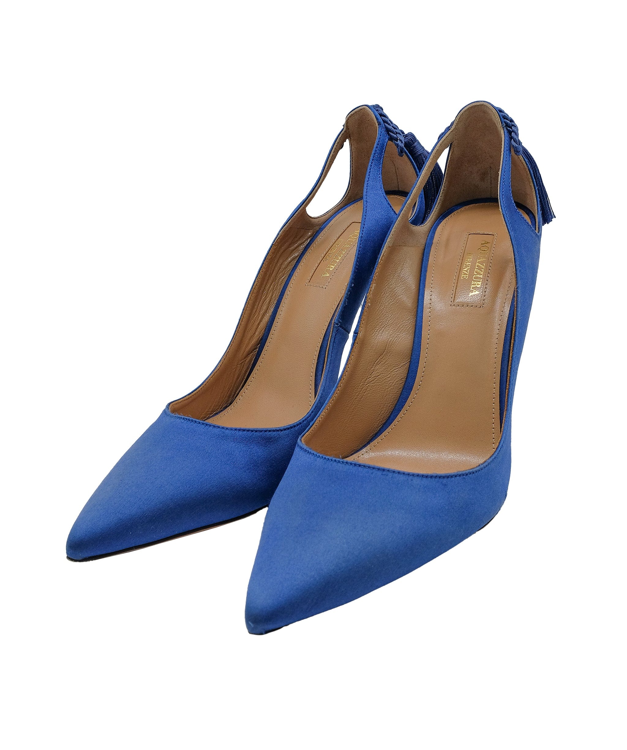 Aquazzura Aquazzura Blue Satin Heels RJC3761