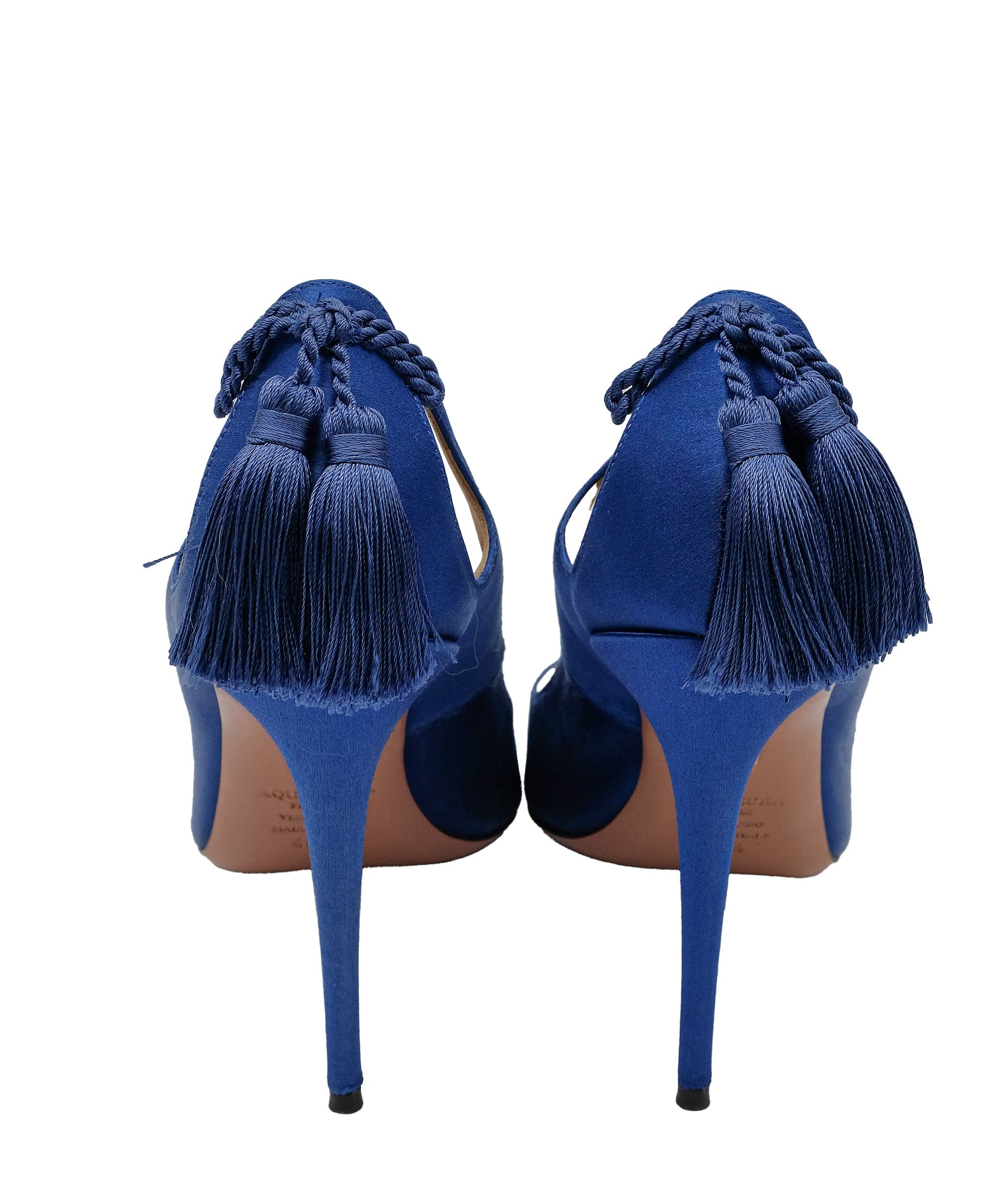 Aquazzura Aquazzura Blue Satin Heels RJC3761