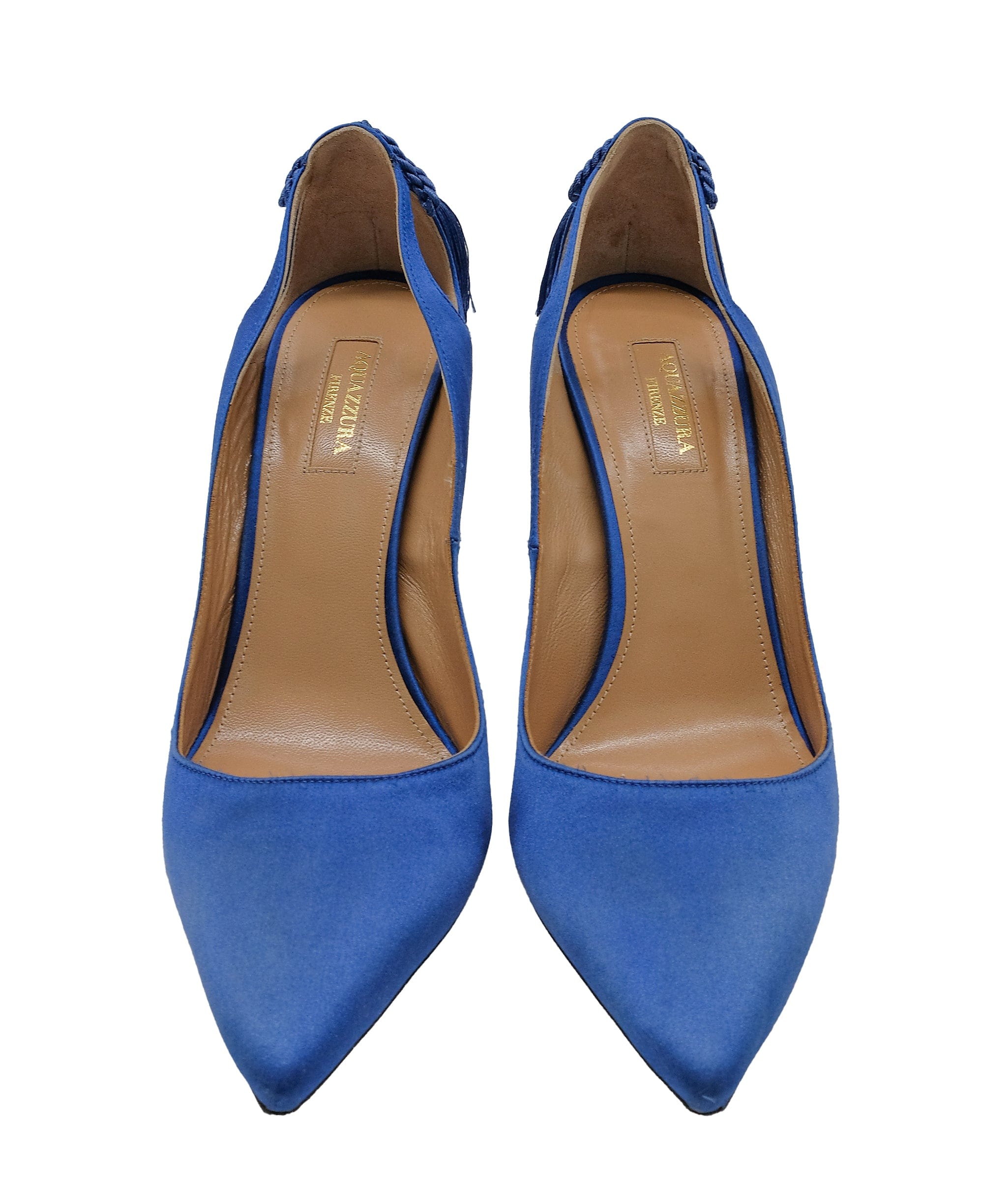 Aquazzura Aquazzura Blue Satin Heels RJC3761