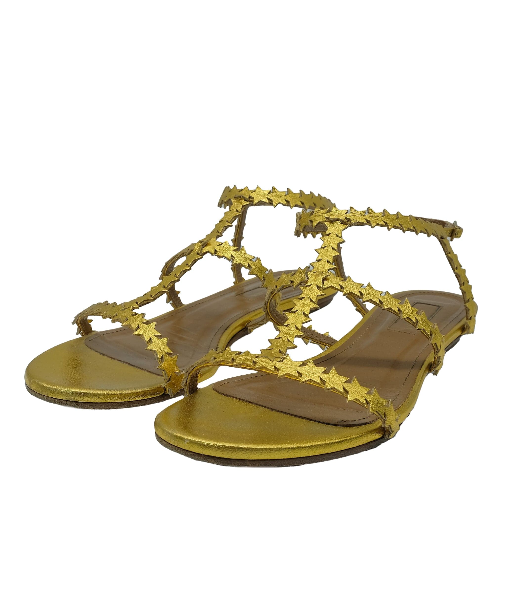 Aquazzura Aquazzura Flat Sandals Gold Star Design 36 RJC3284