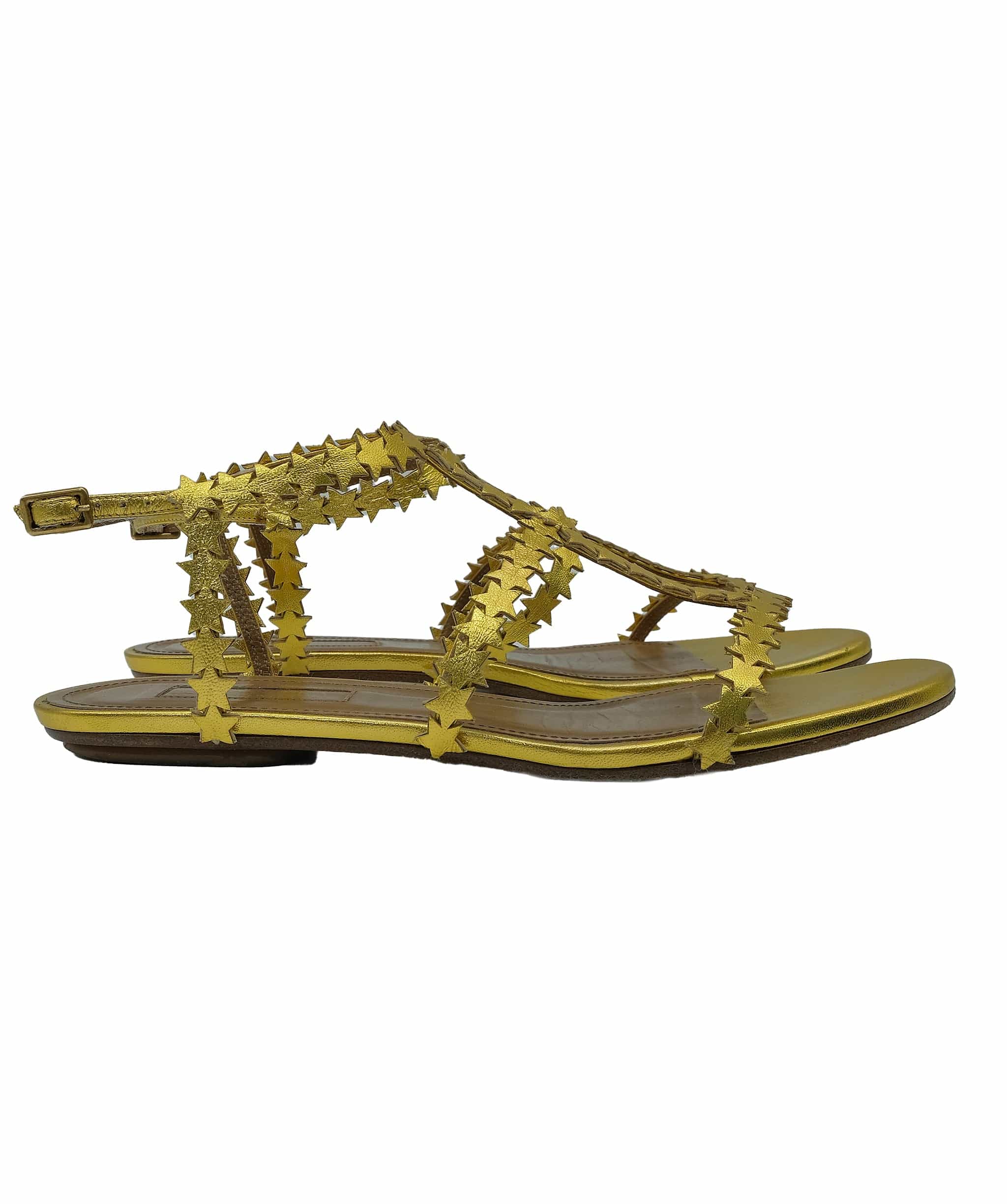Aquazzura Aquazzura Flat Sandals Gold Star Design 36 RJC3284