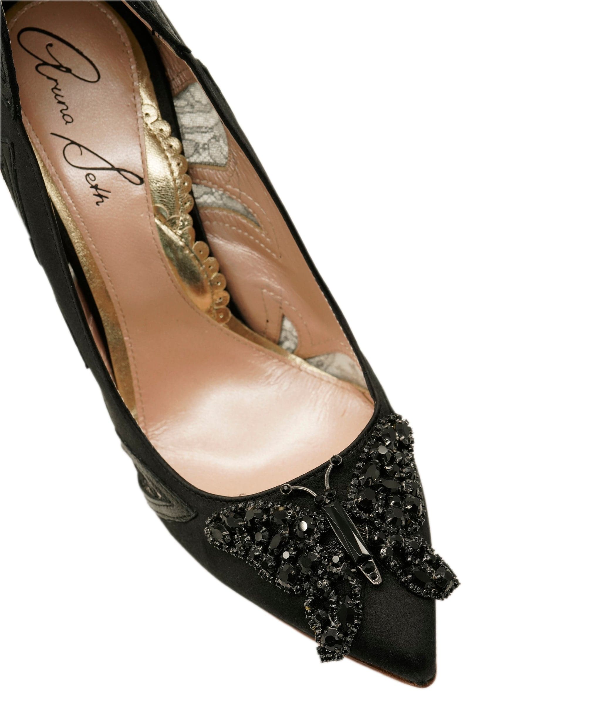 Aruna Seth Aruna Seth Black Suede & Lace High Heels 37 DBXL0067