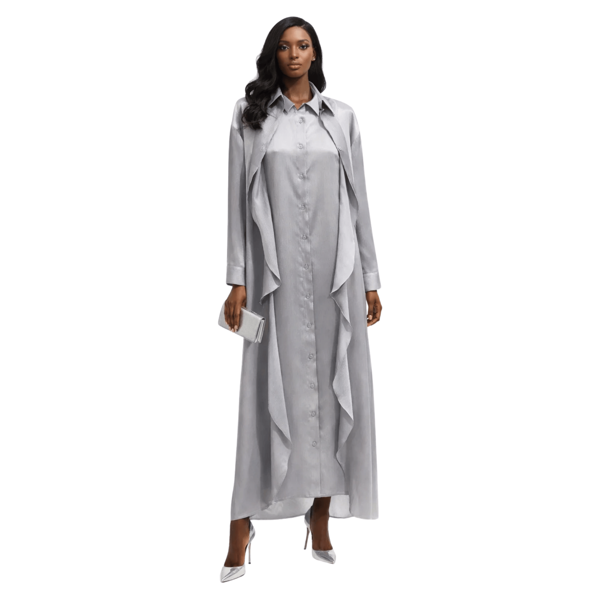 ASYA K. A-LINE MAXI SHIRT-DRESS (فستان) “SARAH”