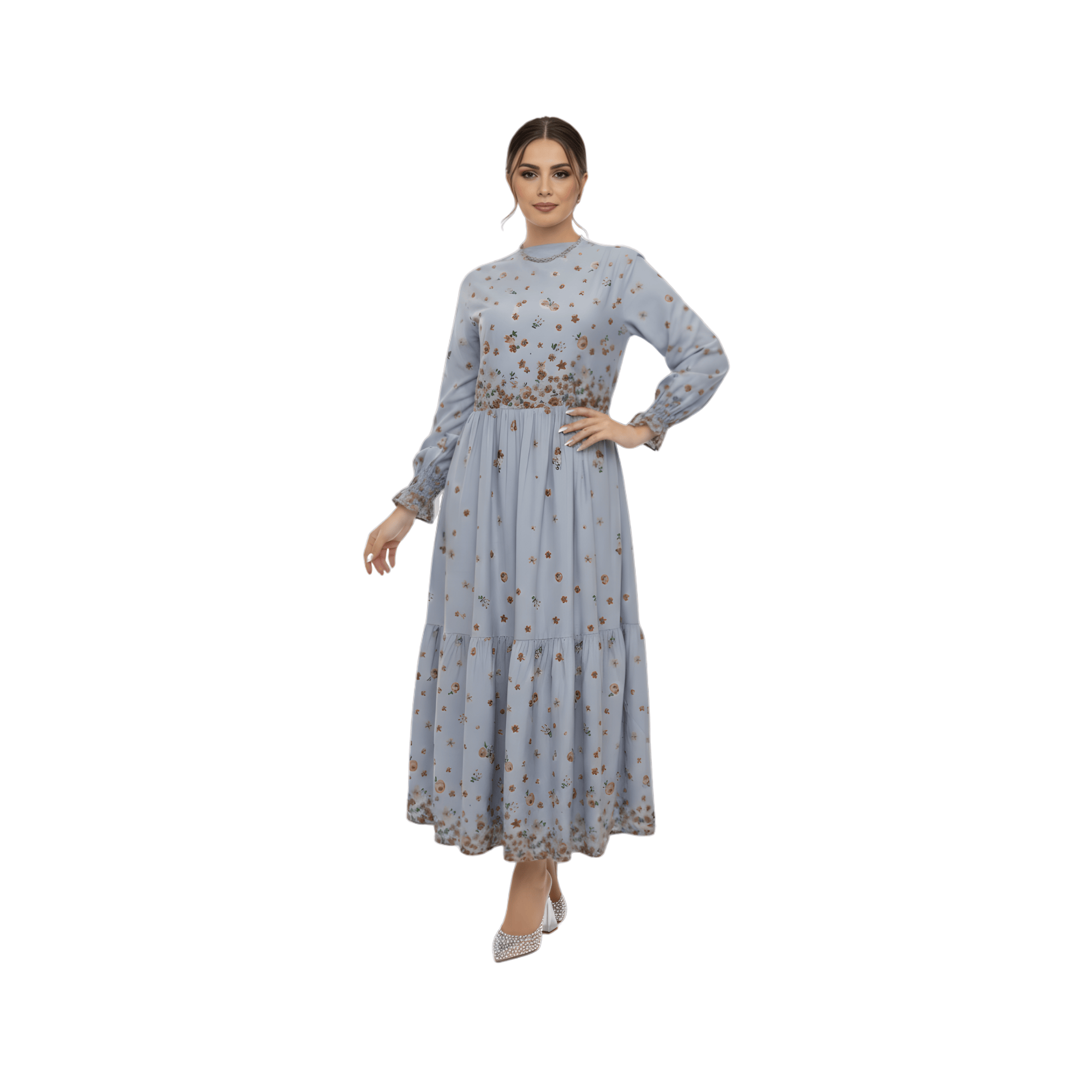ASYA K. LONG SLEEVES MAXI DRESS (فستان) "TURANAH"