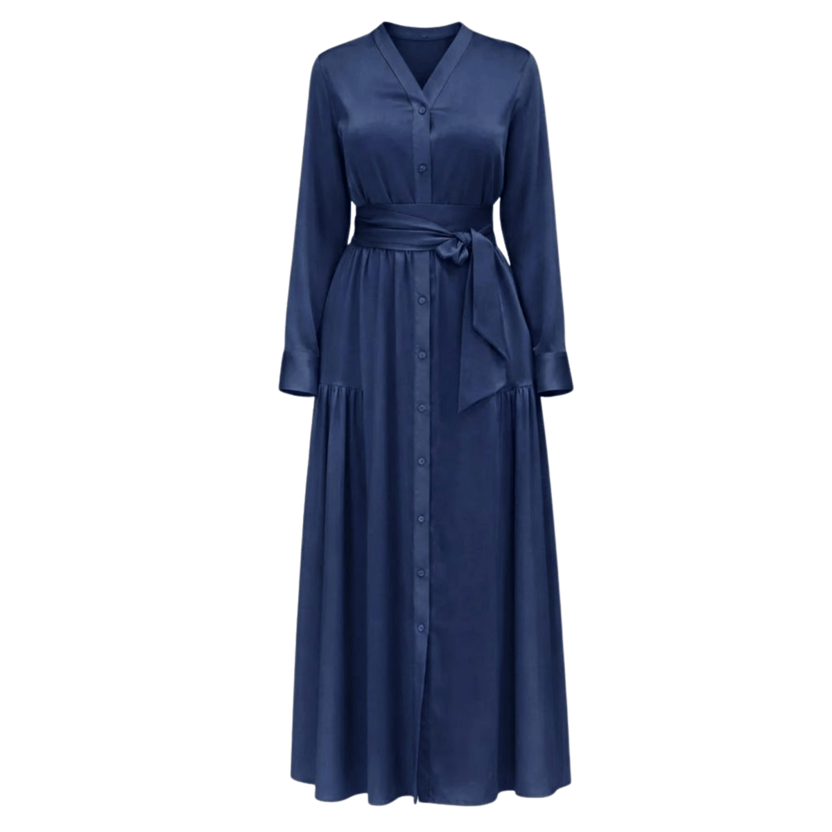ASYA K. MAXI V-NECK DRESS WITH SIDE POCKETS (فستان) “LAYLA”