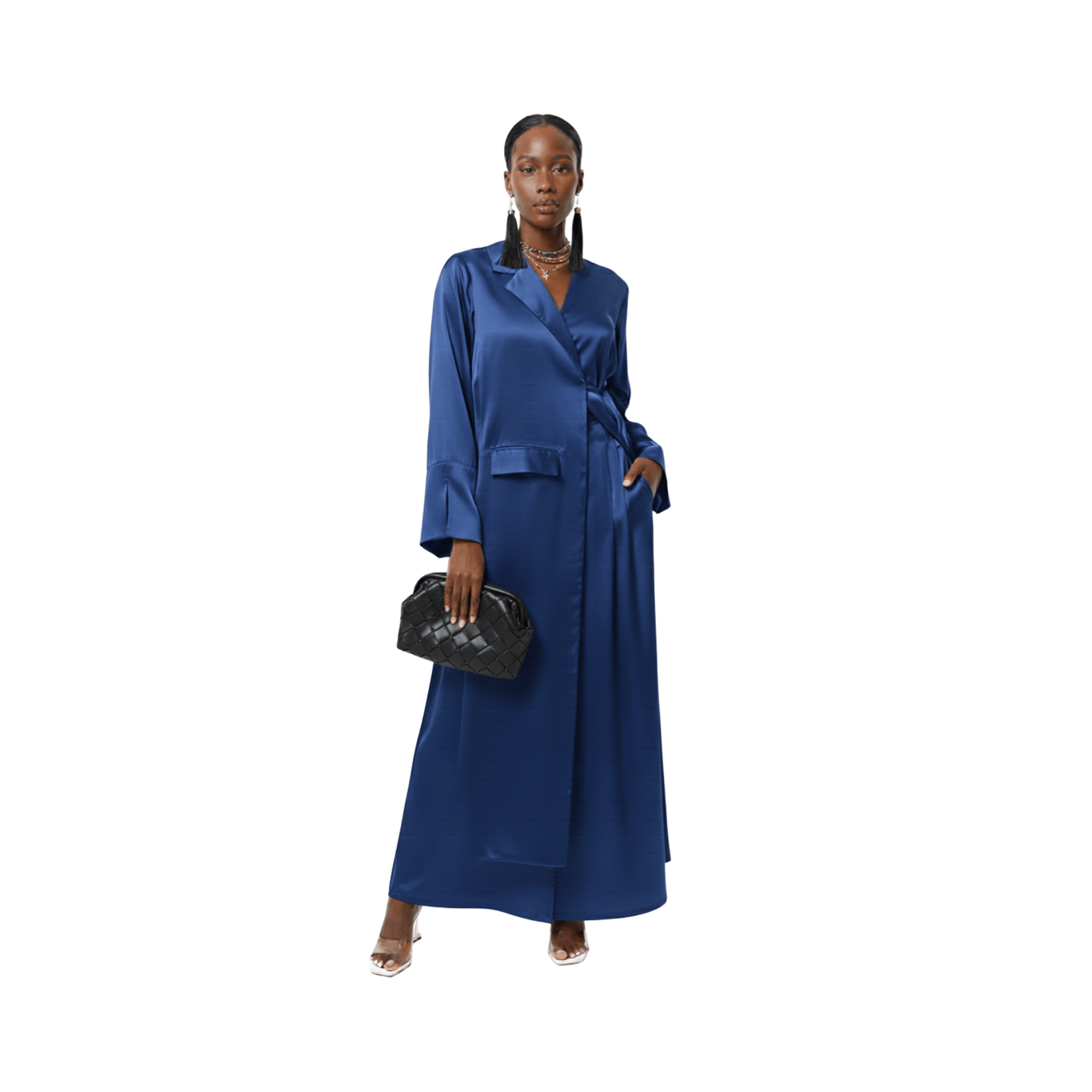 ASYA K. ONE SIDE LAYERED BUTTONED DOWN LONG SHIRT-DRESS (فستان) “MAHA”