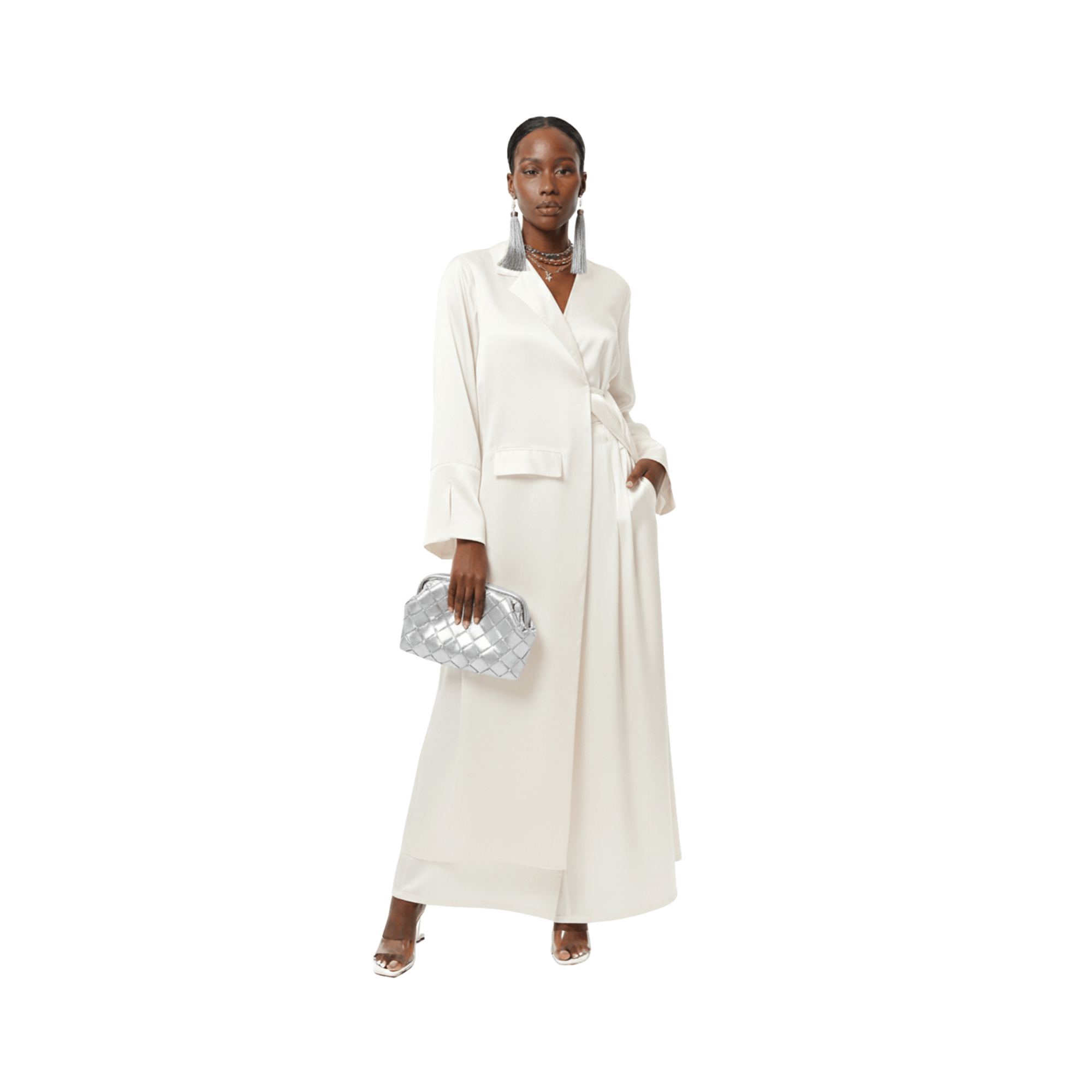 ASYA K. ONE SIDE LAYERED BUTTONED DOWN LONG SHIRT-DRESS (فستان) “MAHA”