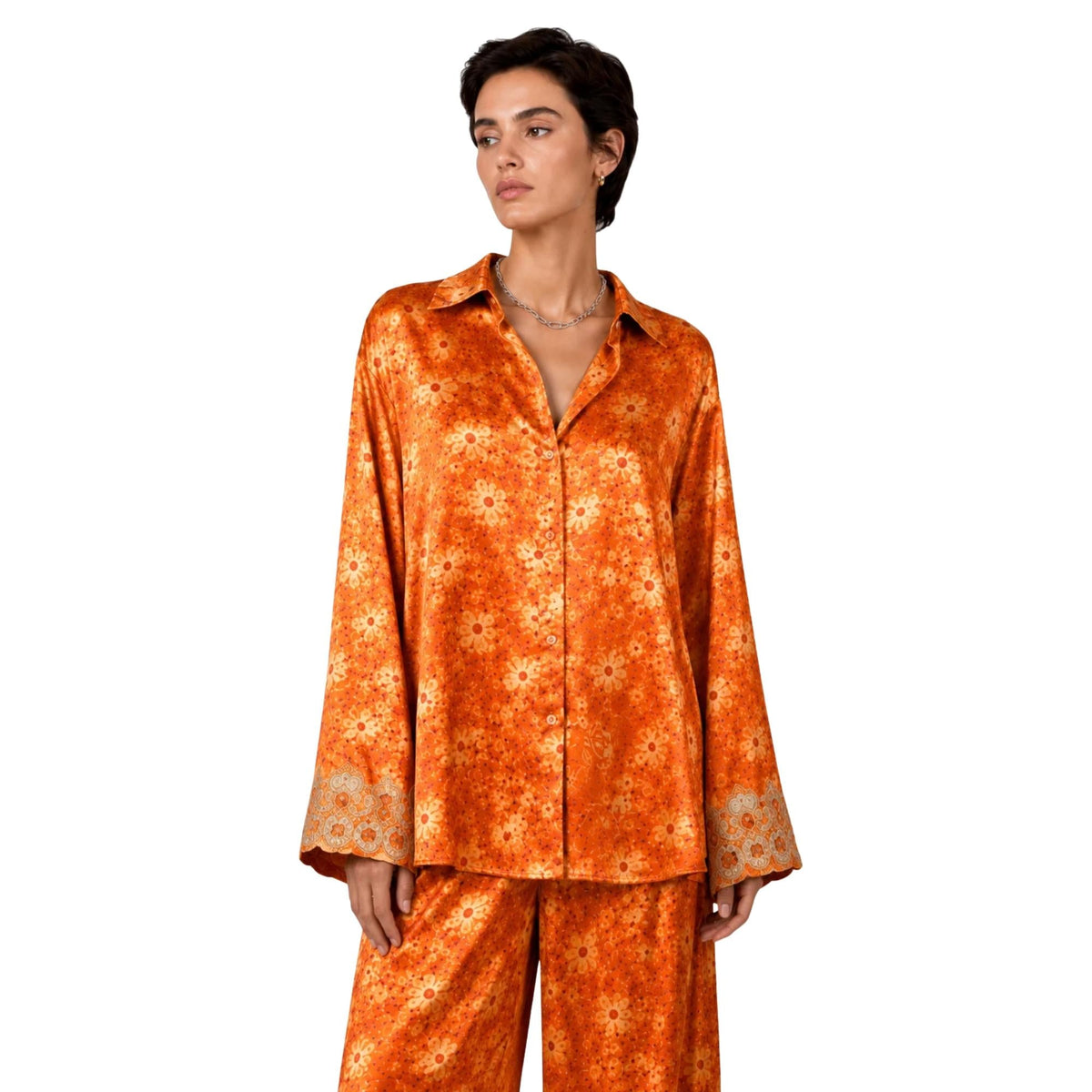 ASYA K. EMBROIDERED V-NECK LONG SLEEVE SHIRT قميص “SULTAN’S GARDEN”