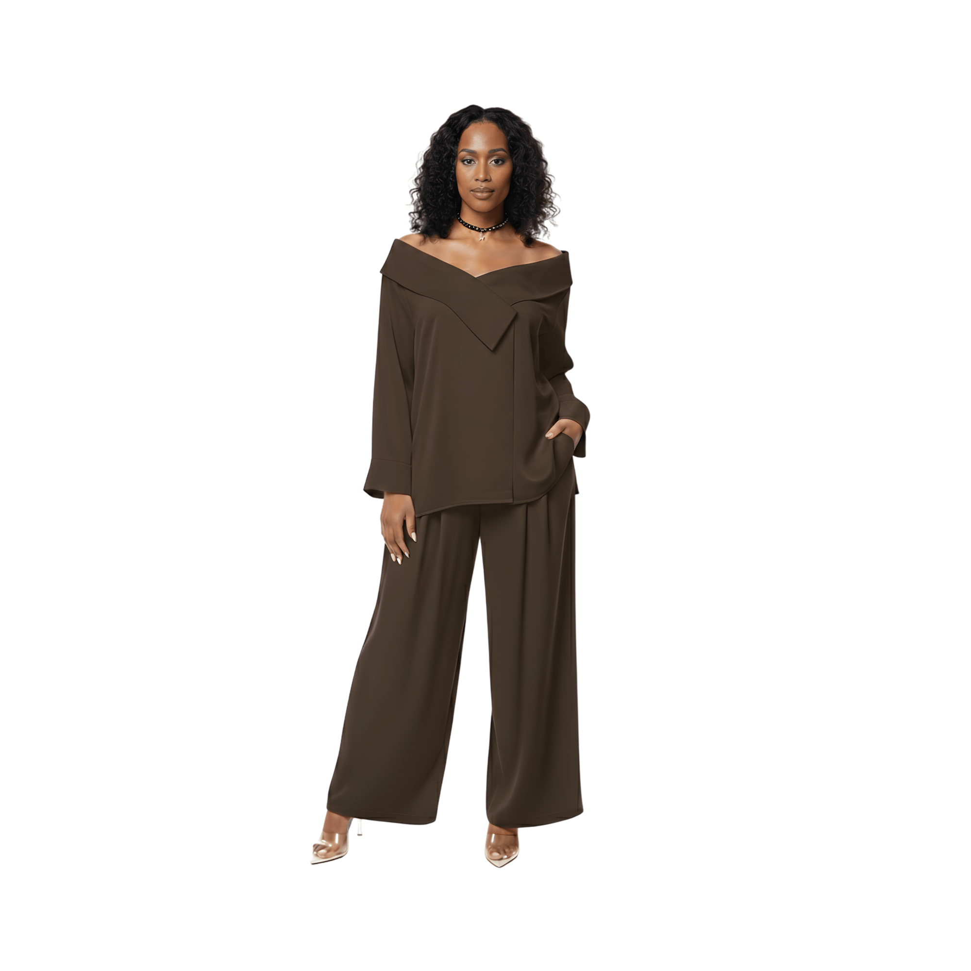 ASYA K. LOOSE FIT OFF SHOULDER TOP (قميص) “MELON B.”