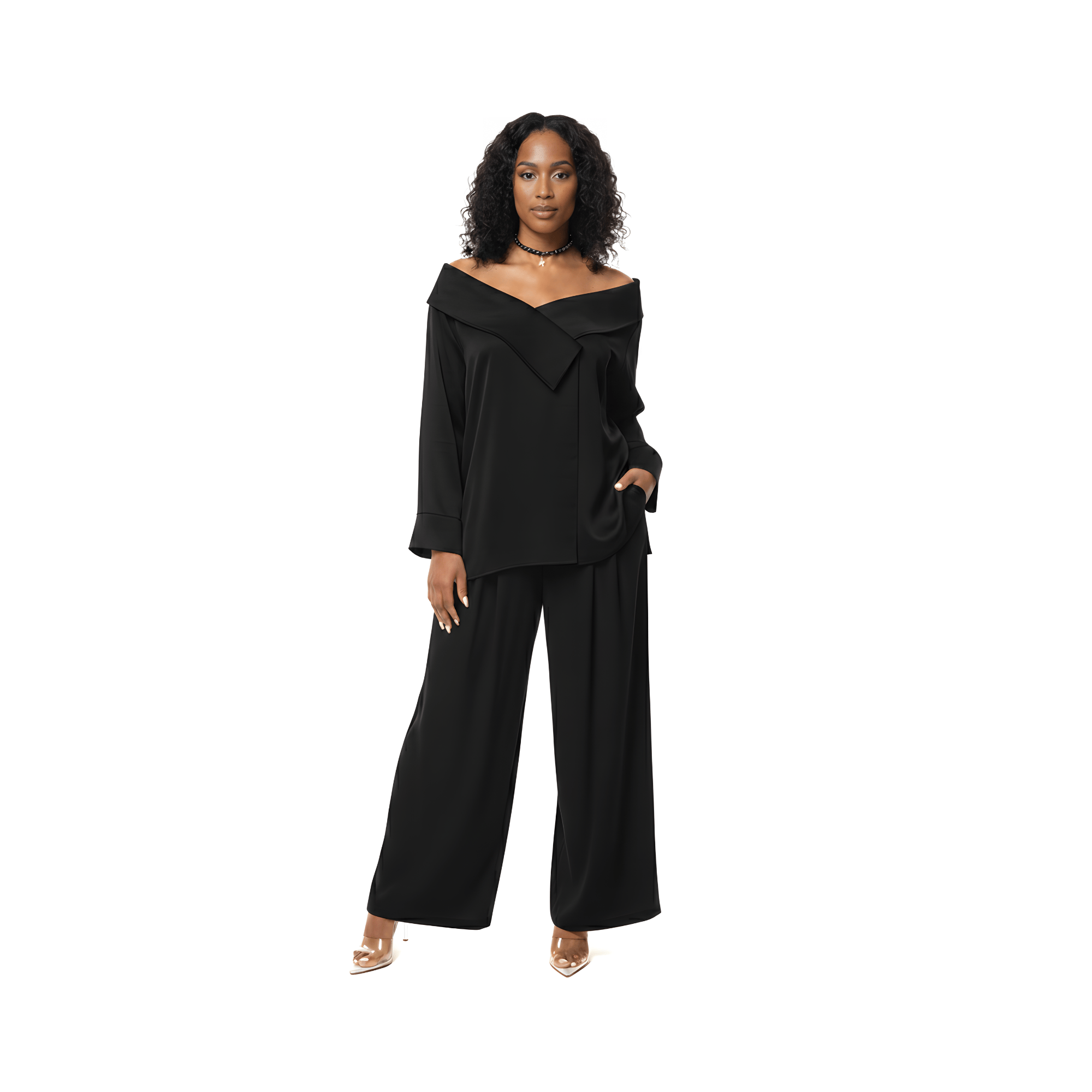 ASYA K. LOOSE FIT OFF SHOULDER TOP (قميص) “MELON B.”