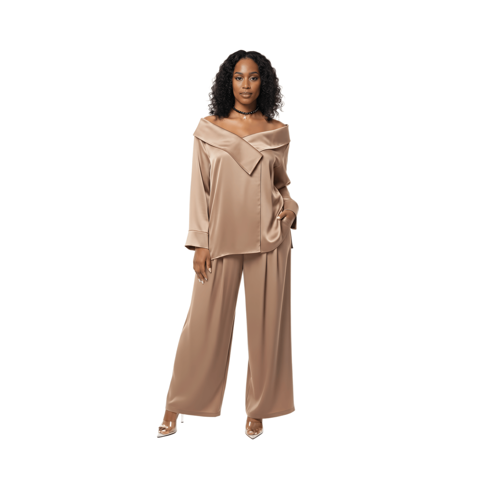 ASYA K. LOOSE FIT OFF SHOULDER TOP (قميص) “MELON B.”