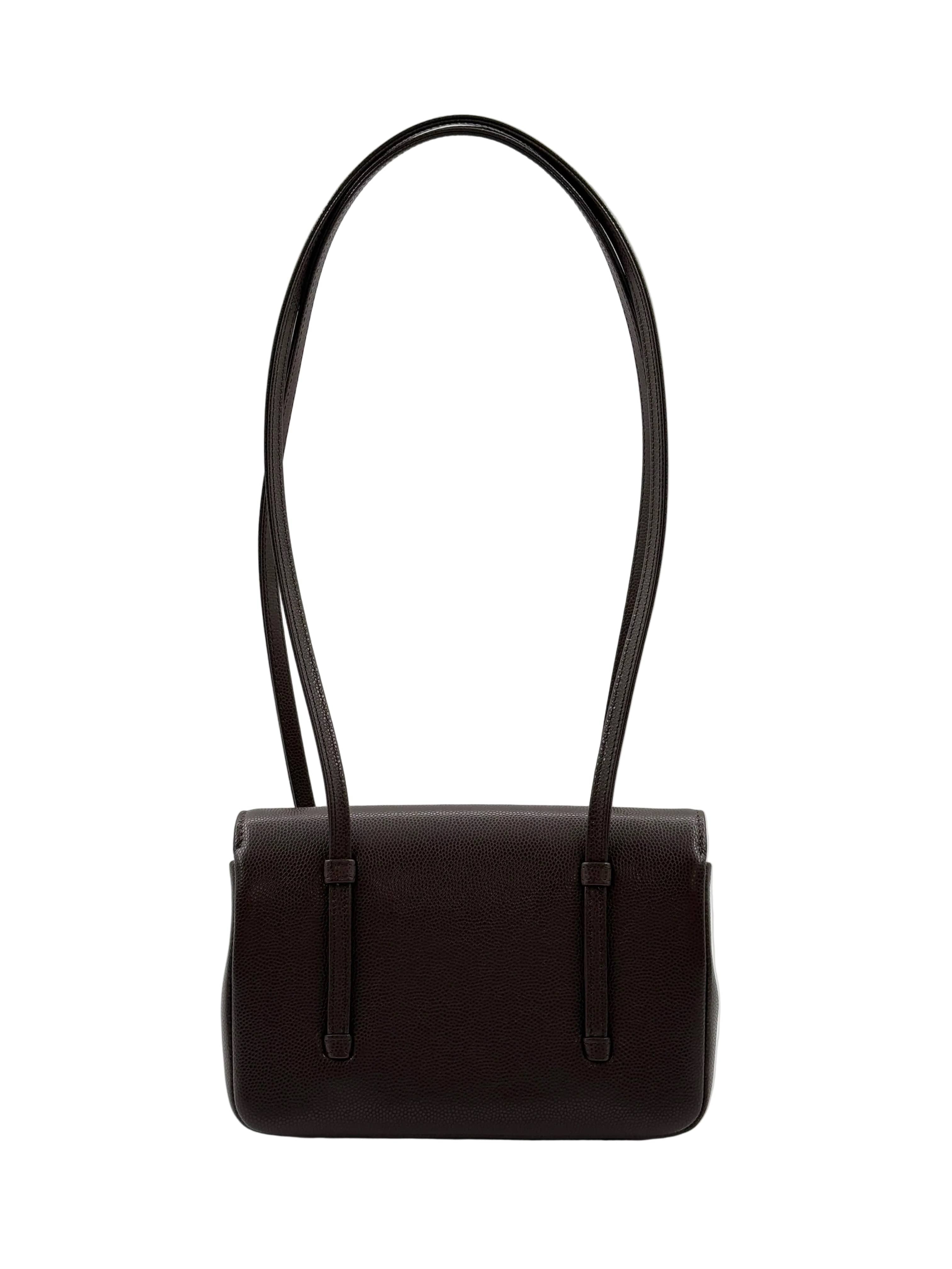 Aureon Group Limited *LONDON LOCATED* CHANEL 26 MINI FLAP BAG DARK BROWN Grained Shiny Calfskin with Gold-Tone Metal