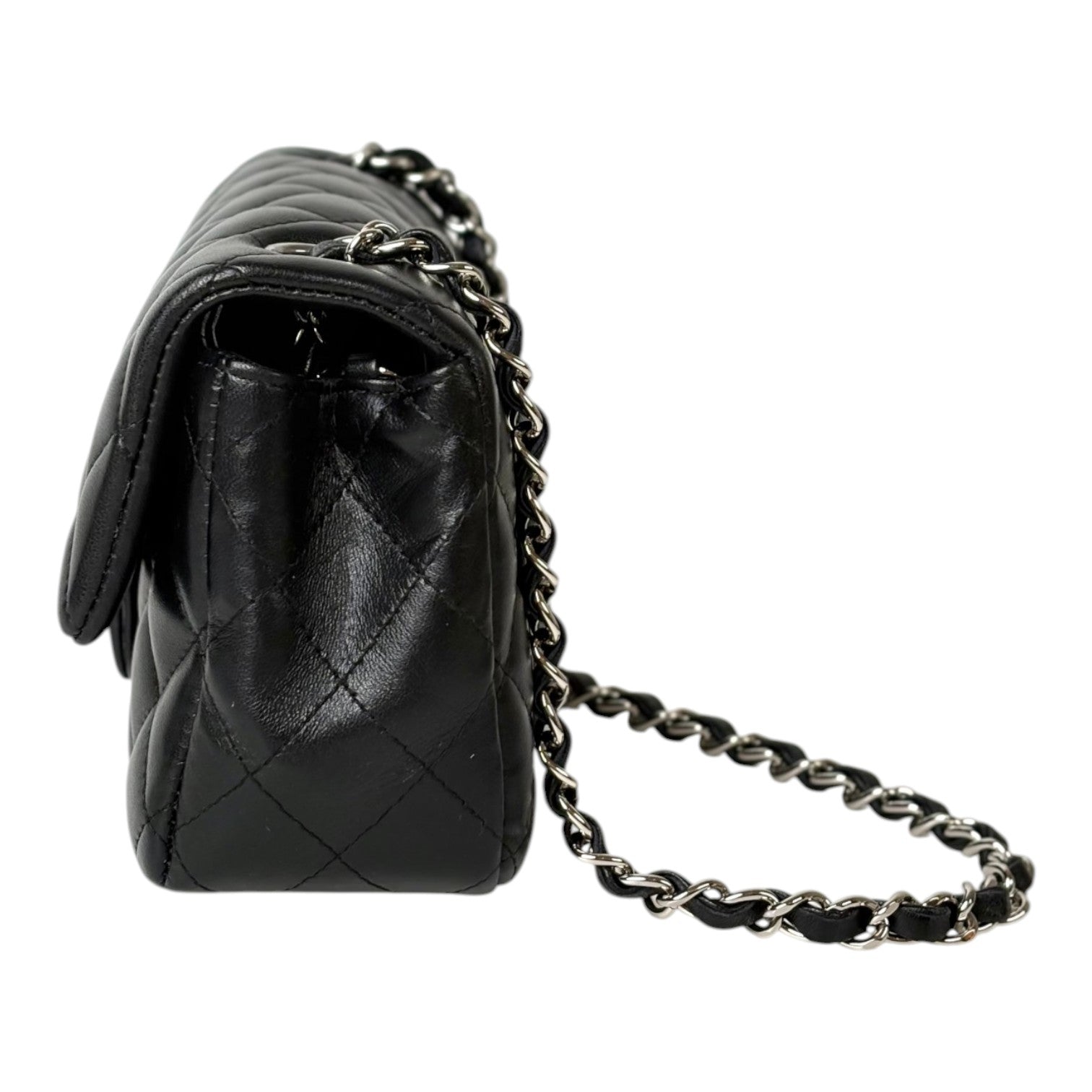 Chanel Mini Classic Flap Bag in Black with Silver Hardware