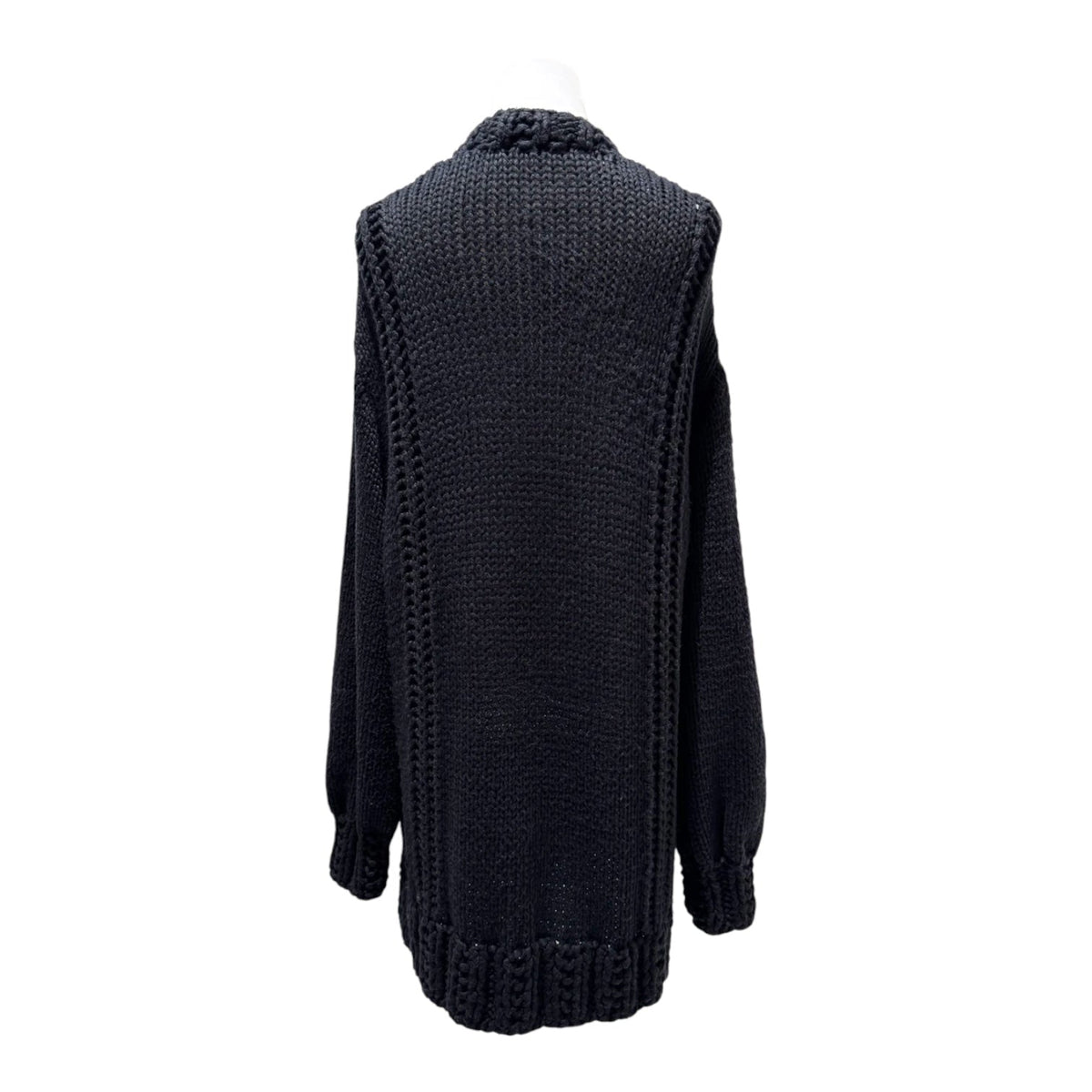 Chanel 22S Black Knitted Cotton/Silk Cardigan - size 38