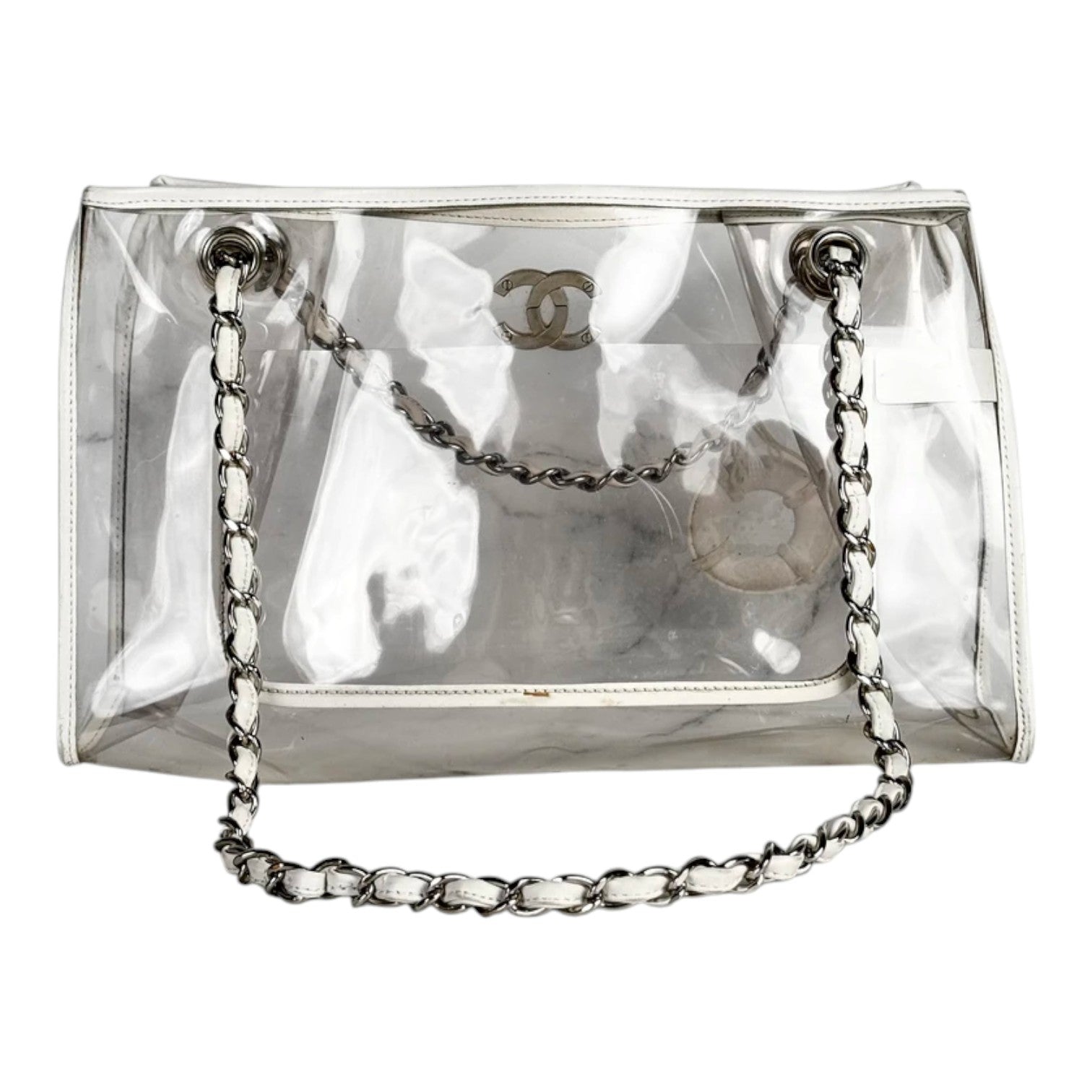 Chanel Transparent Clear PVC Chain Tote Bag with Lifesaver Charm