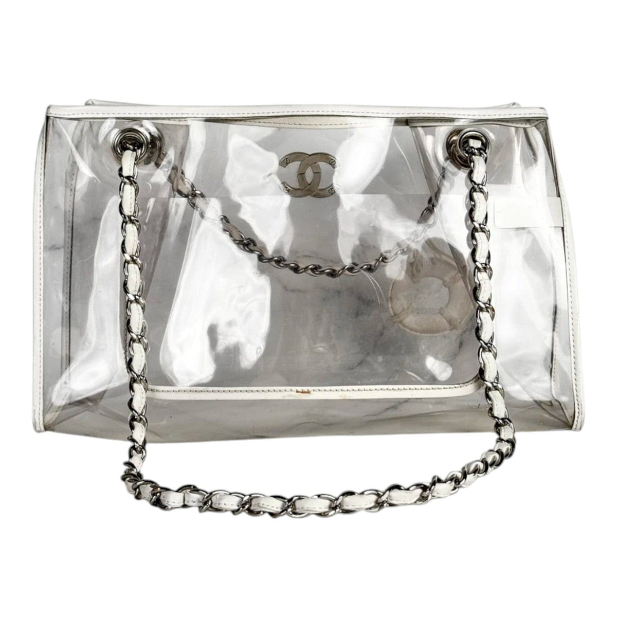 Chanel Chanel Transparent Clear PVC Chain Tote Bag with Lifesaver Charm