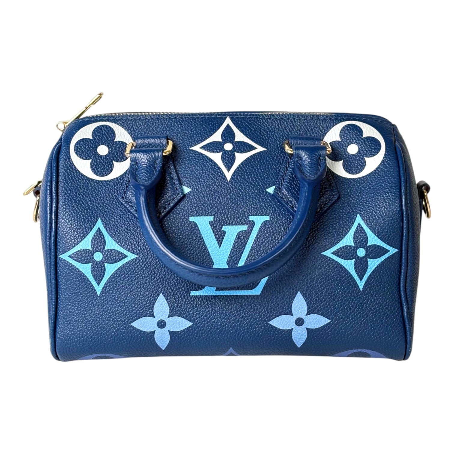 Louis Vuitton Speedy 20cm Blue Bag - Full Set