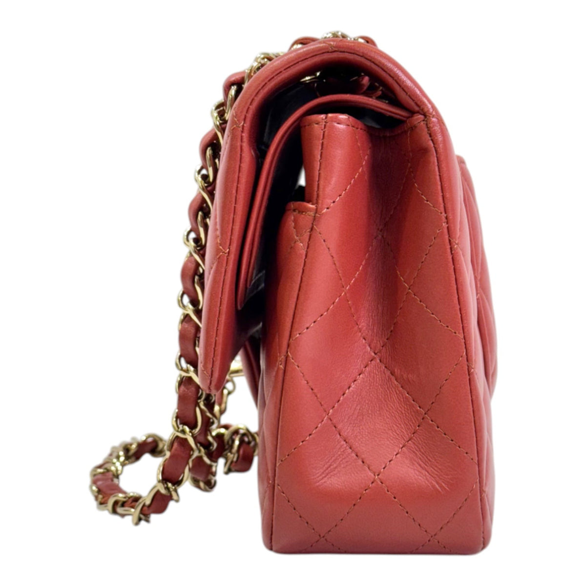 Chanel Medium Classic Flap Red Lambskin - Full Set