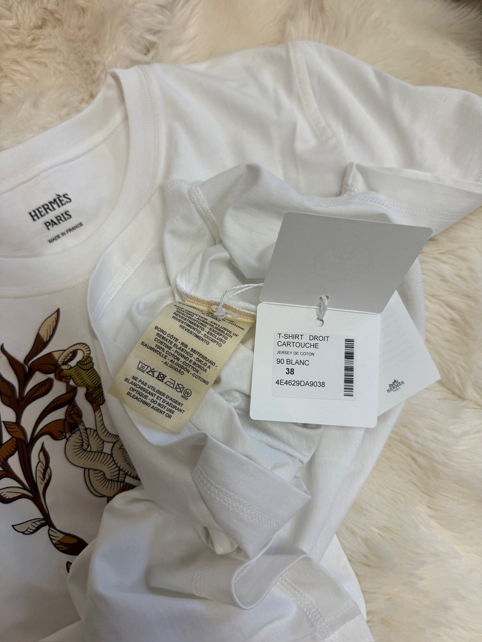 Hermès Cartouche Embroidered T-Shirt - White